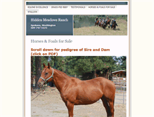 Tablet Screenshot of hiddenmeadowsranchllc.com